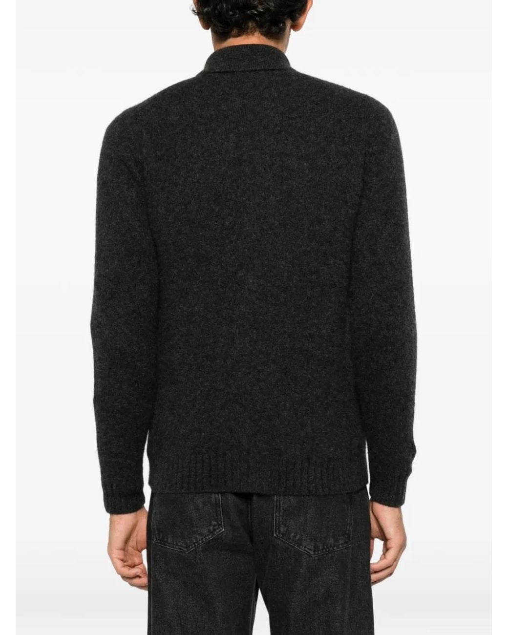 FILIPPO DE LAURENTIIS Black Cashmere Button-Up Cardigan for men