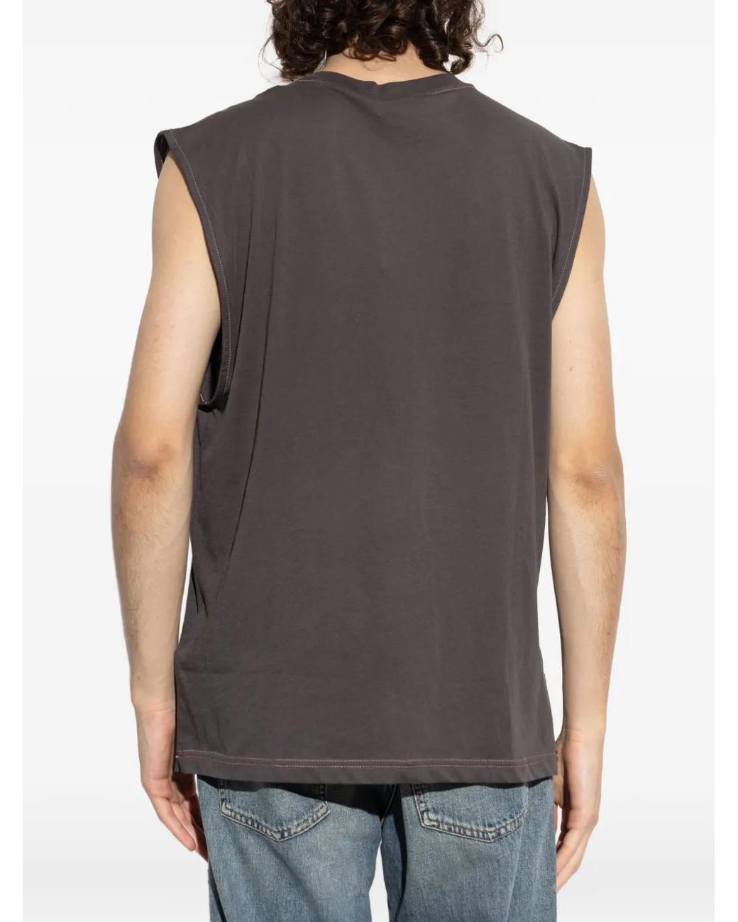 DIESEL Gray Sleeveless Top for men