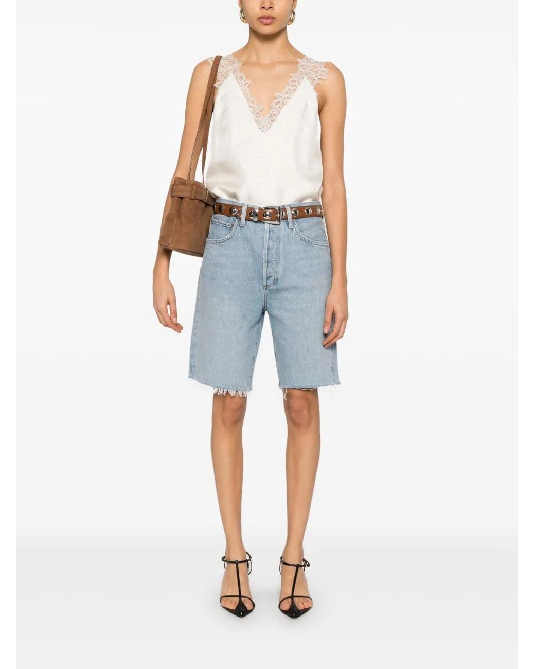 Agolde Blue 90's Shorts