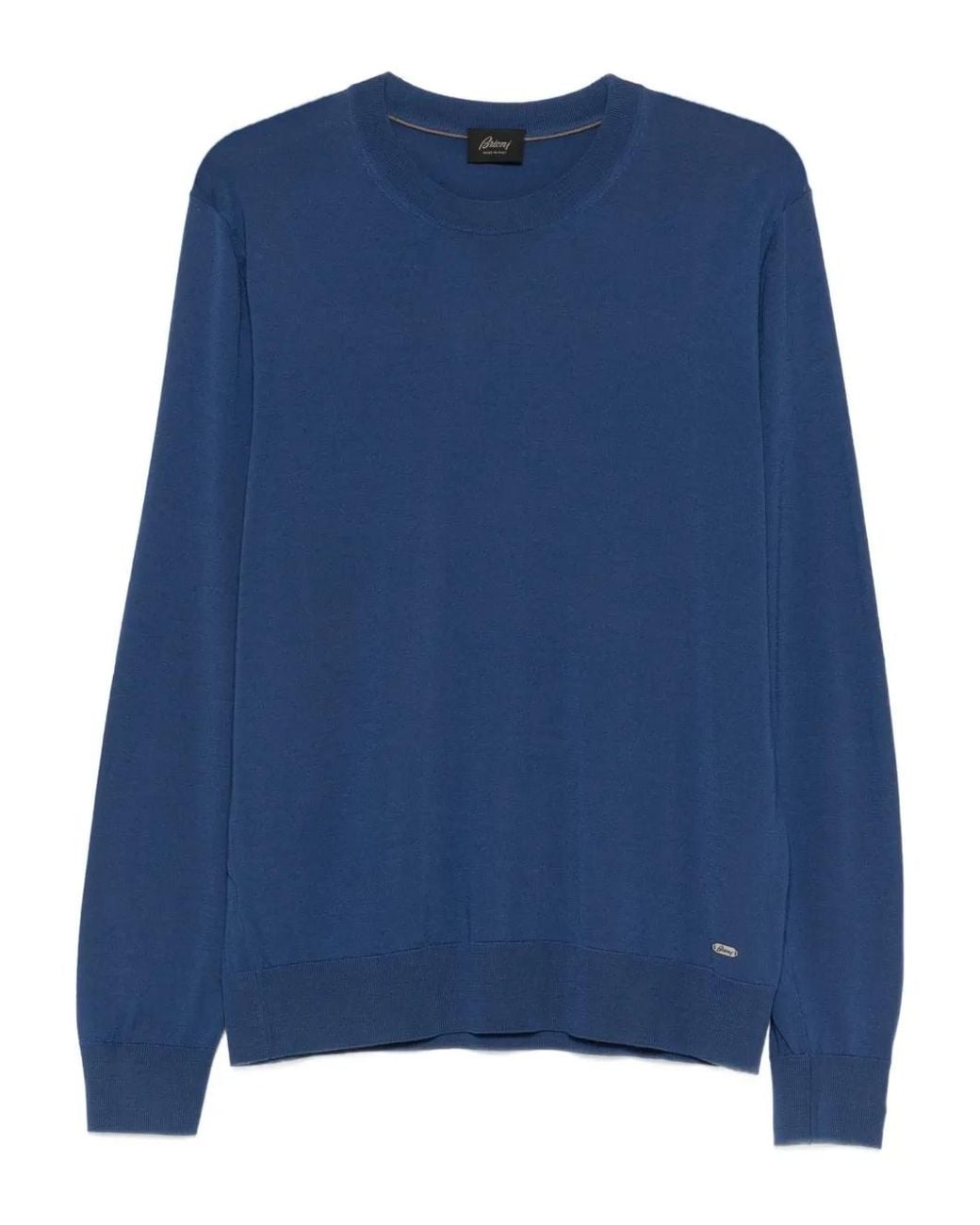 Brioni Blue Crew-Neck Long-Sleeve Sweater for men