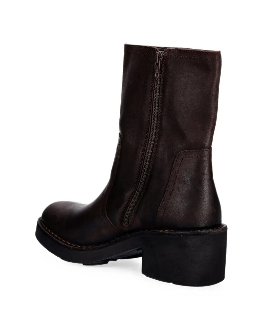 Fly London Black Nore191Fly Zip-Up Leather Boots
