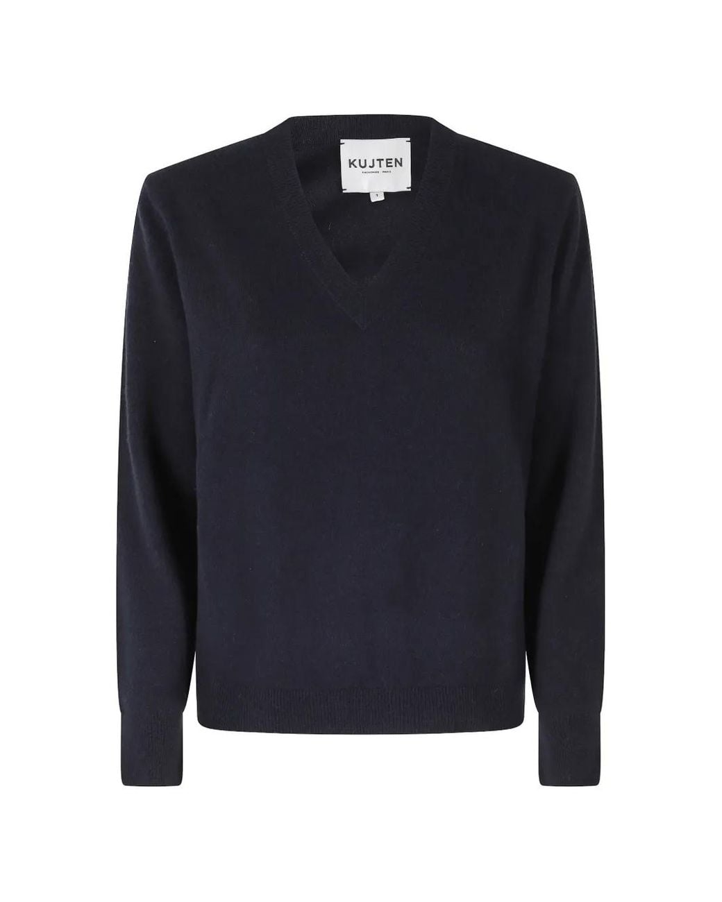 Kujten Blue Lita V-Neck Cashmere Sweater