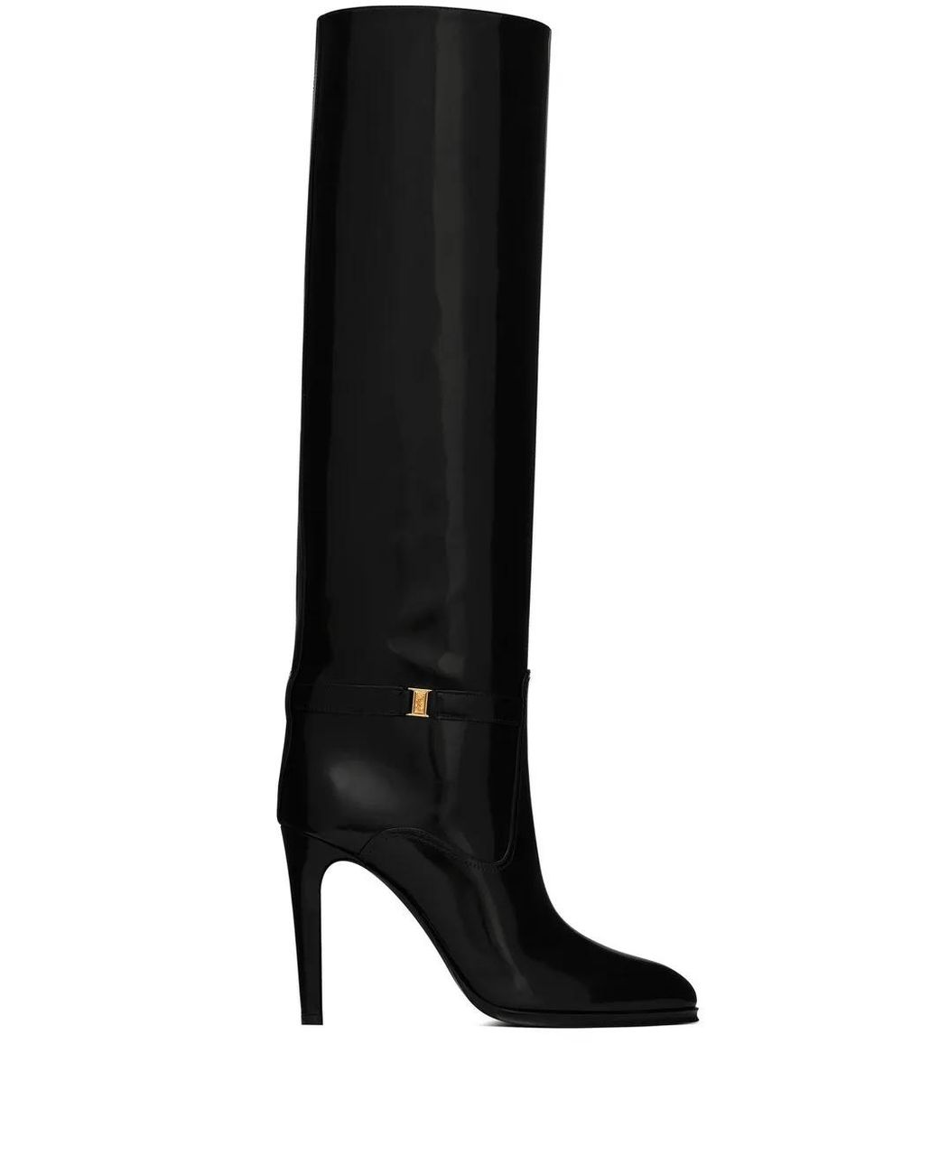 Saint Laurent Black Grained Leather Stiletto Ankle Boots