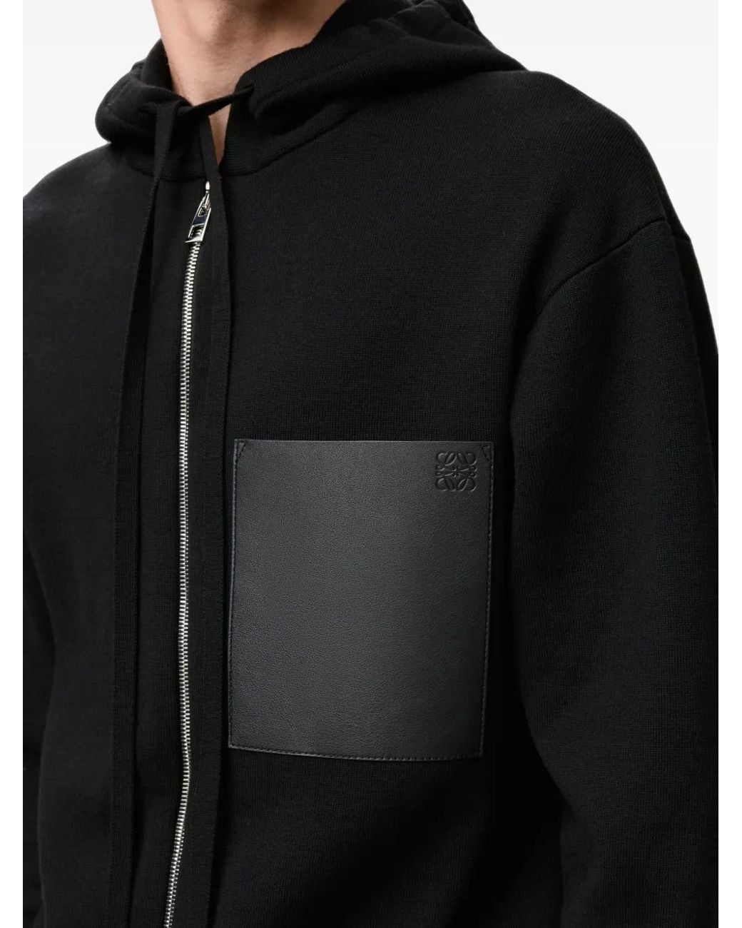 Loewe Black Zip-Up Hoodie for men