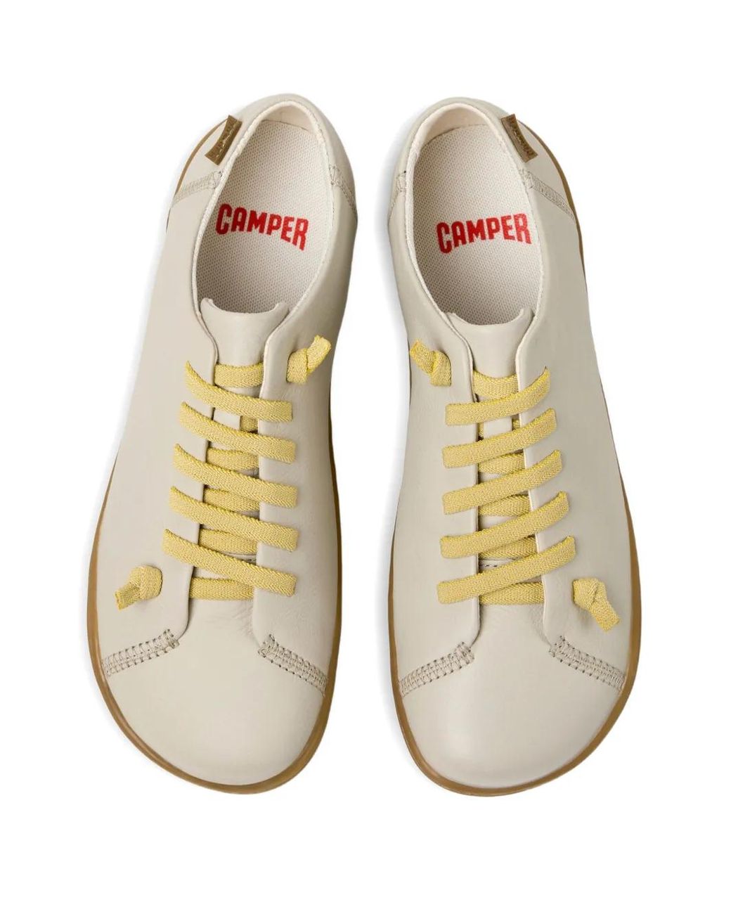 Camper White Peu Cami Lace-Up Leather Sneakers