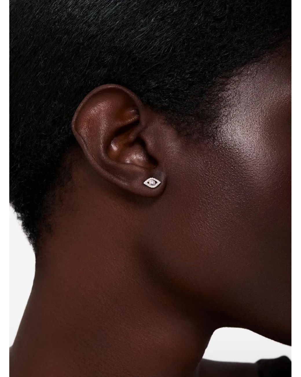 Mateo White 14K Diamond Evil Eye Earrings
