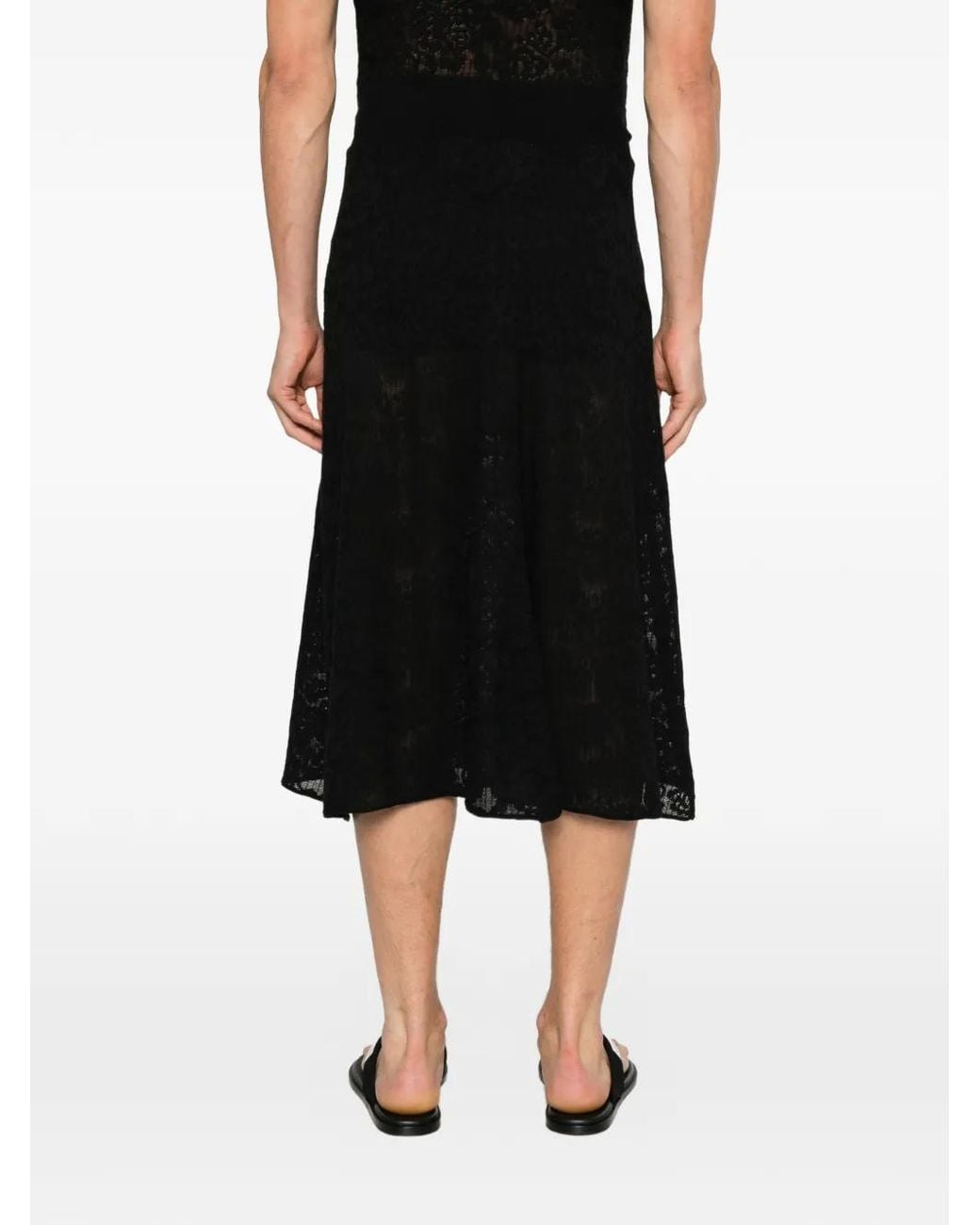 Extreme Cashmere Black Kelly Lace-Knit Midi Skirt for men