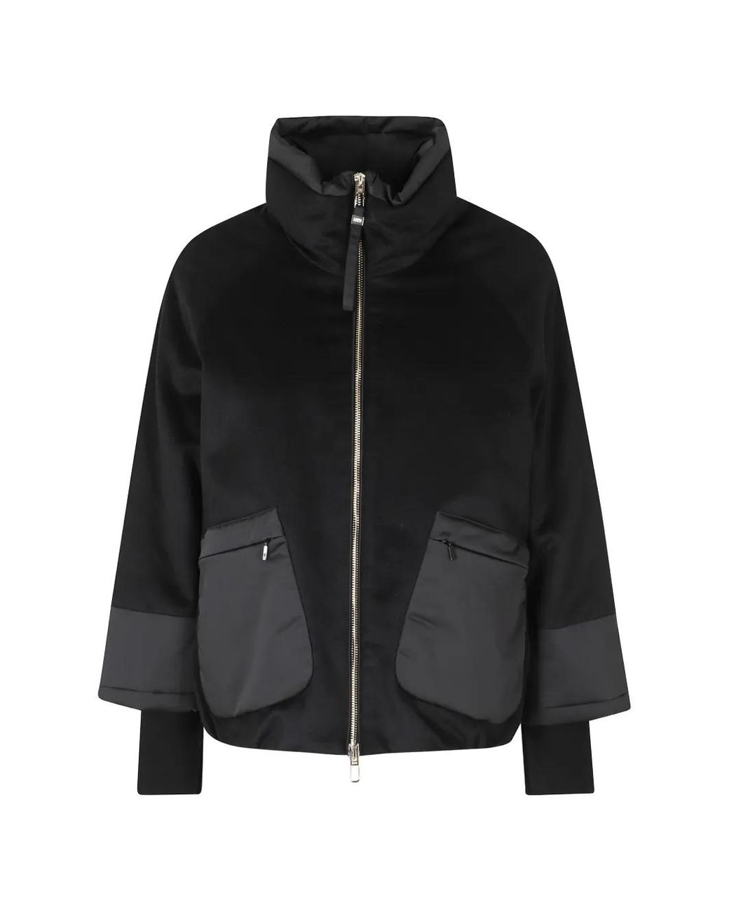 DUNO Black High-Neck Panelled Jacket