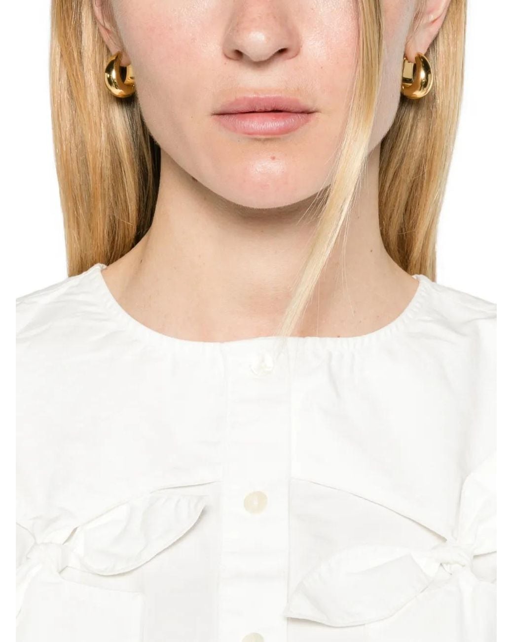 Damson Madder White Lettie Bow-Detail Blouse