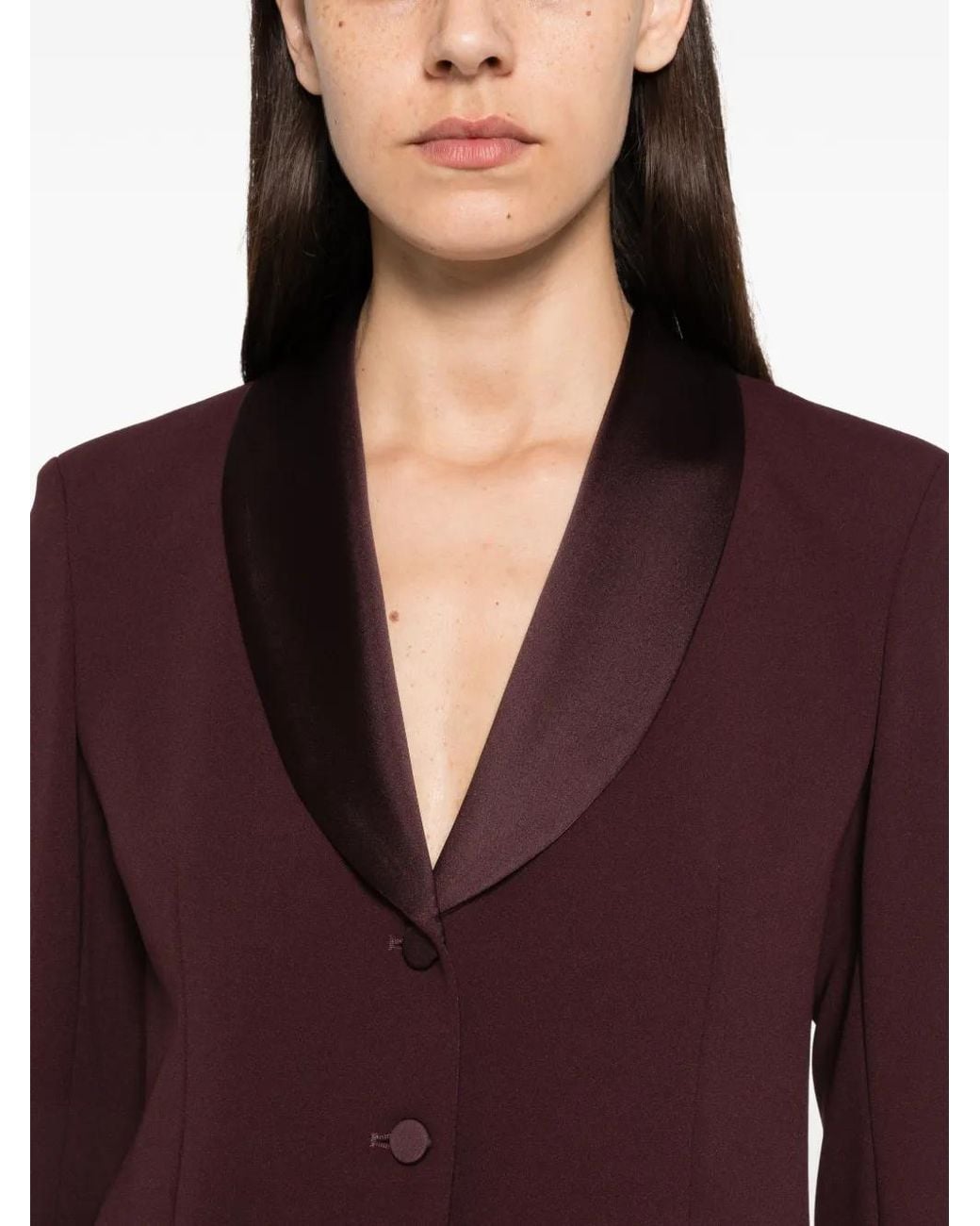 Imperial Purple Shawl-Lapel Button-Up Blazer