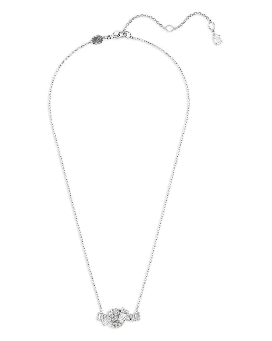 Swarovski White Matrix Baguette-Cut Knot Necklace