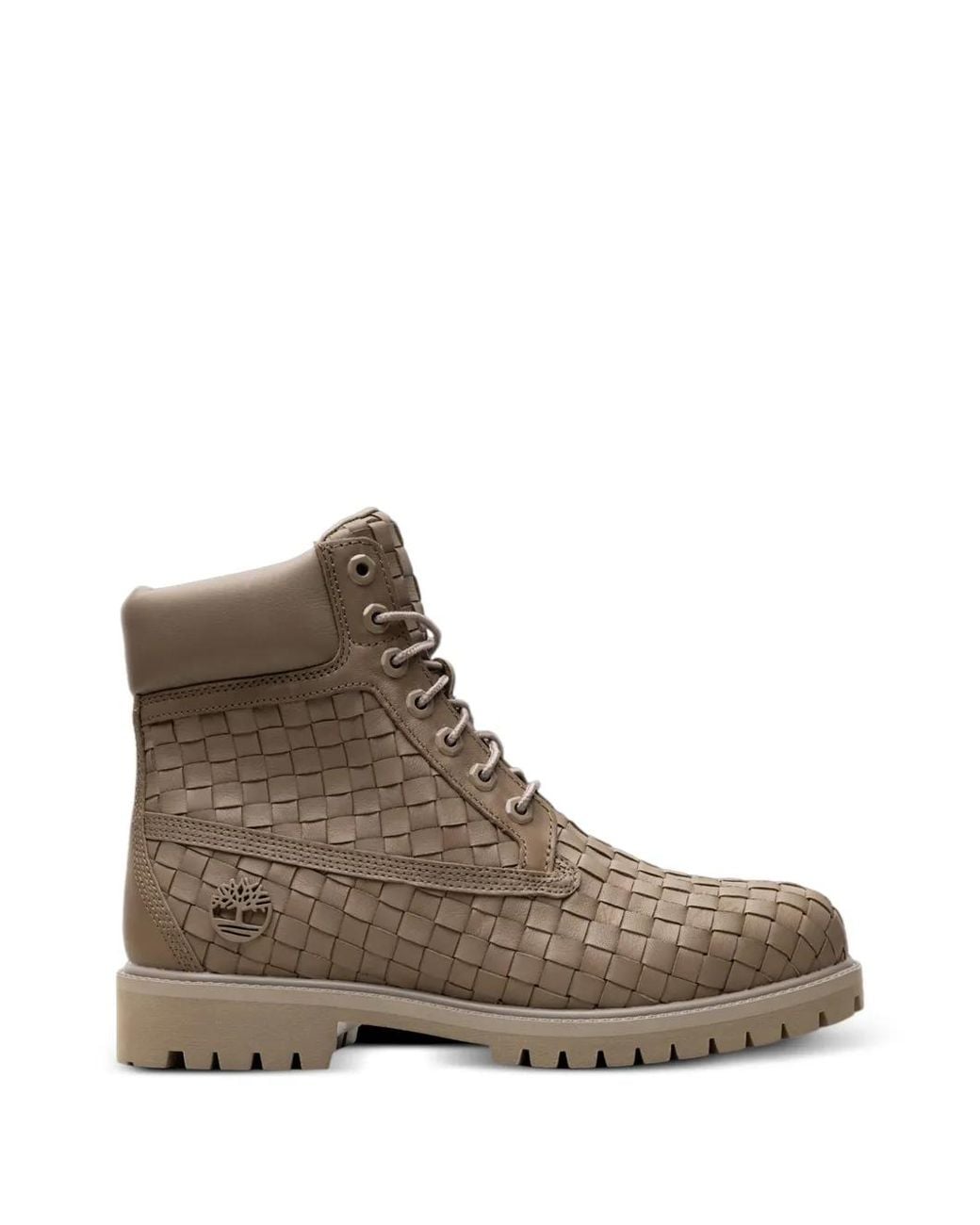 Timberland Brown Woven Leather Hiking Boots for men