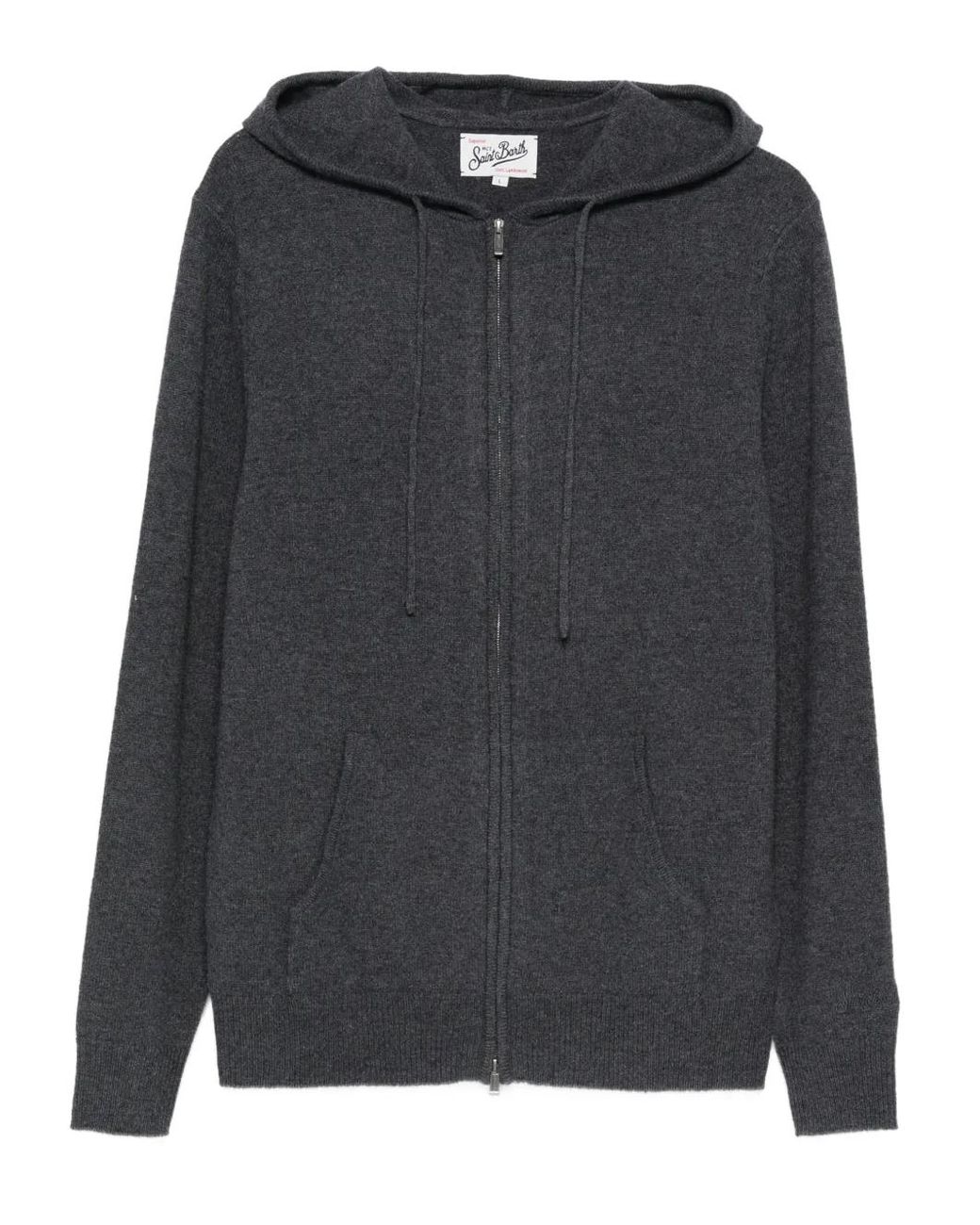 Mc2 Saint Barth Black Notting Hooded Cardigan for men
