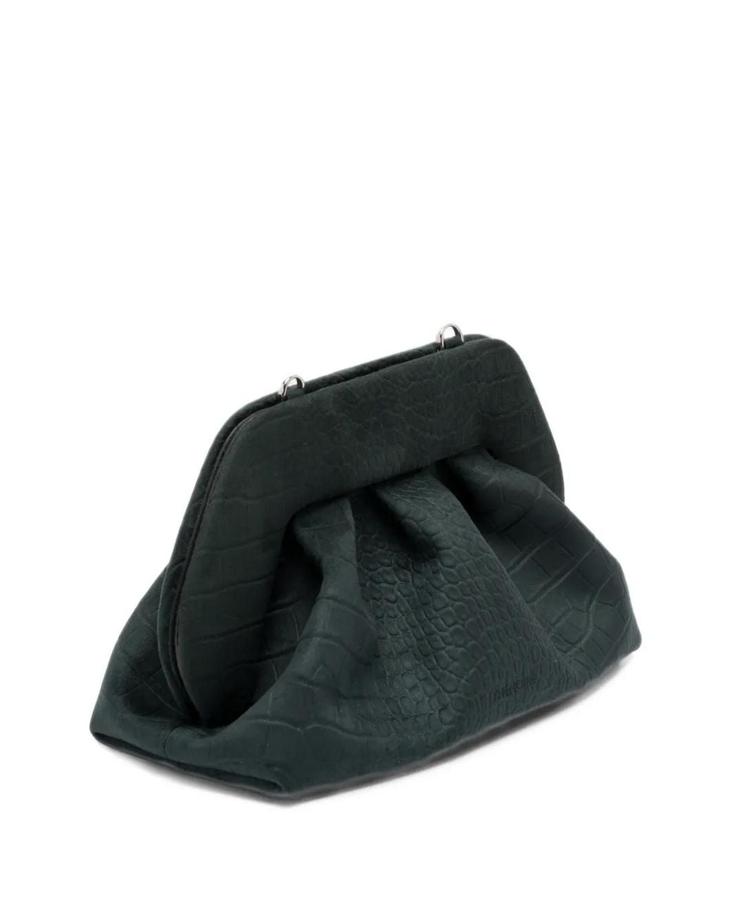 THEMOIRÈ Black Medium Bios Croc-Effect Clutch Bag