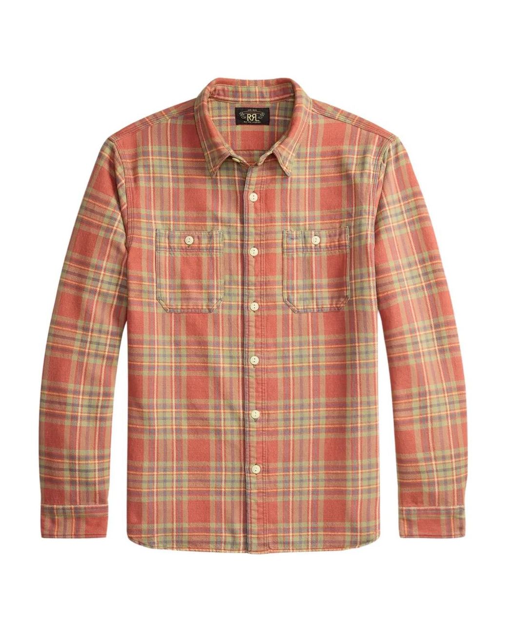 RRL Pink Checked Cotton Shirt for men