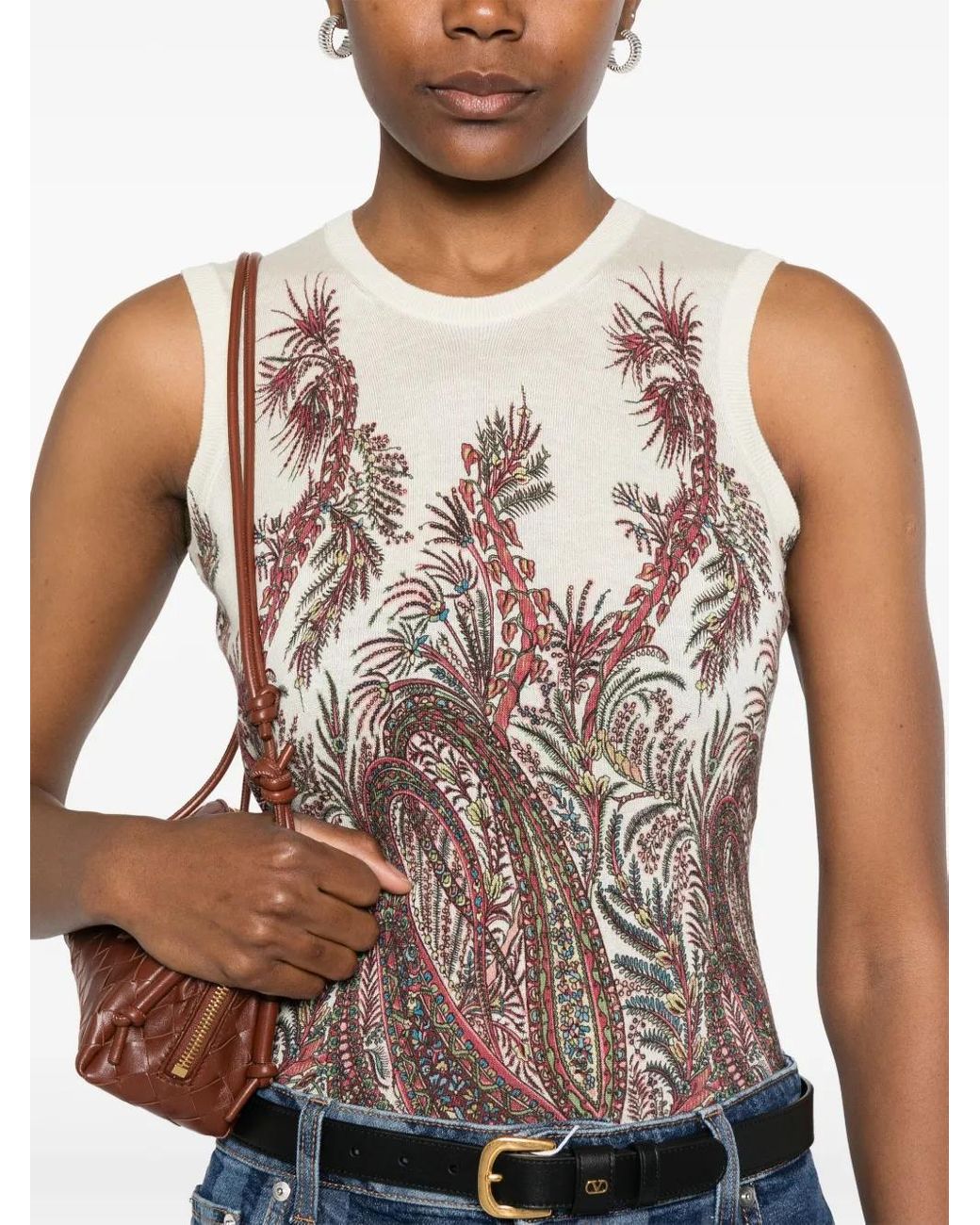 Etro Natural Paisley-Print Top