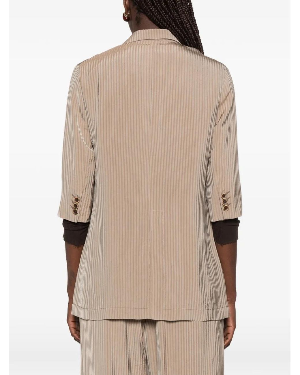 Uma Wang Natural Kali Stripe Single-Breasted Blazer