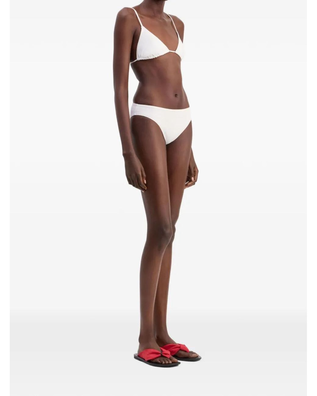 Loulou de Saison White Triangular-Shape Bikini Top