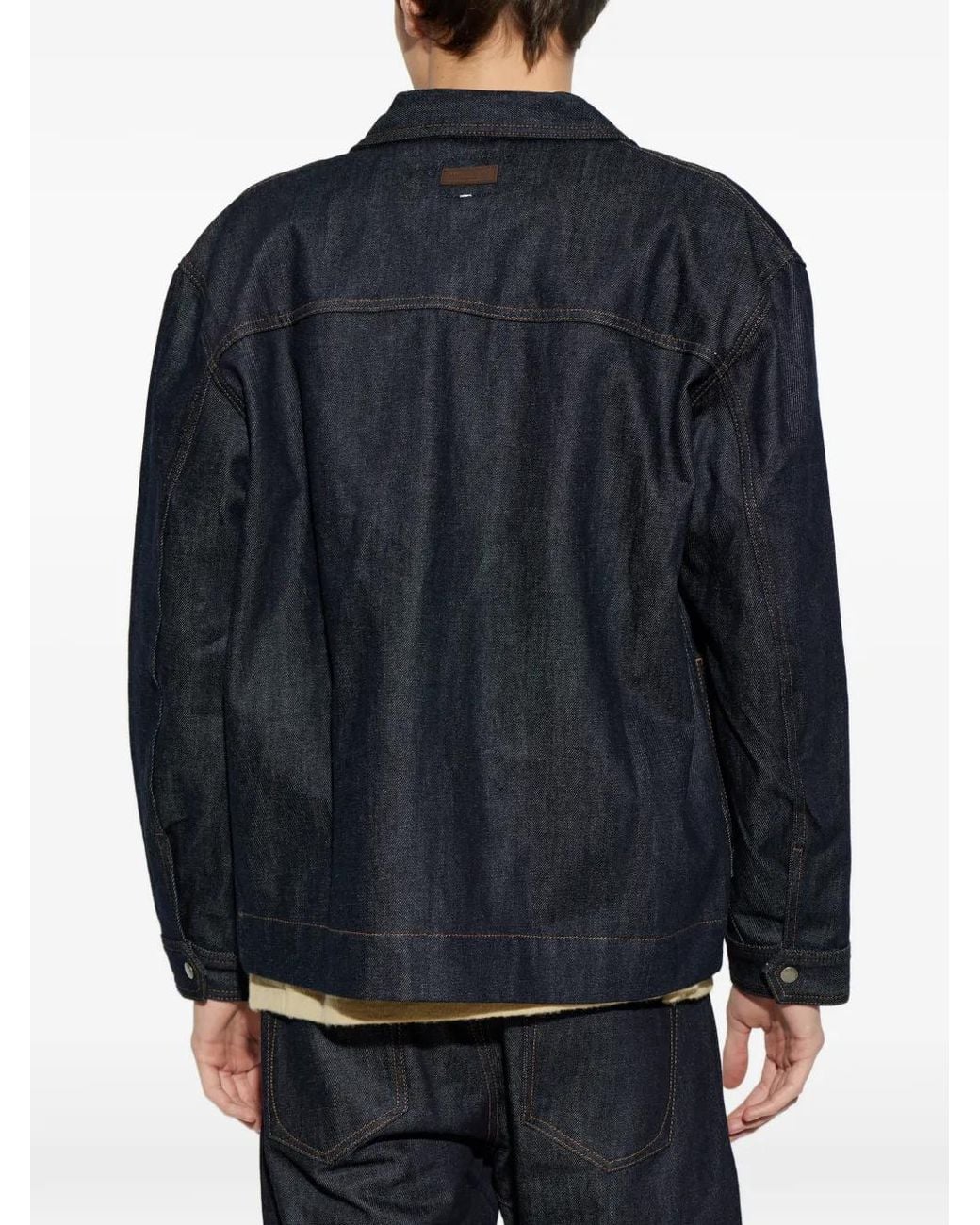 Rag & Bone Blue Zip-Up Denim Jacket for men