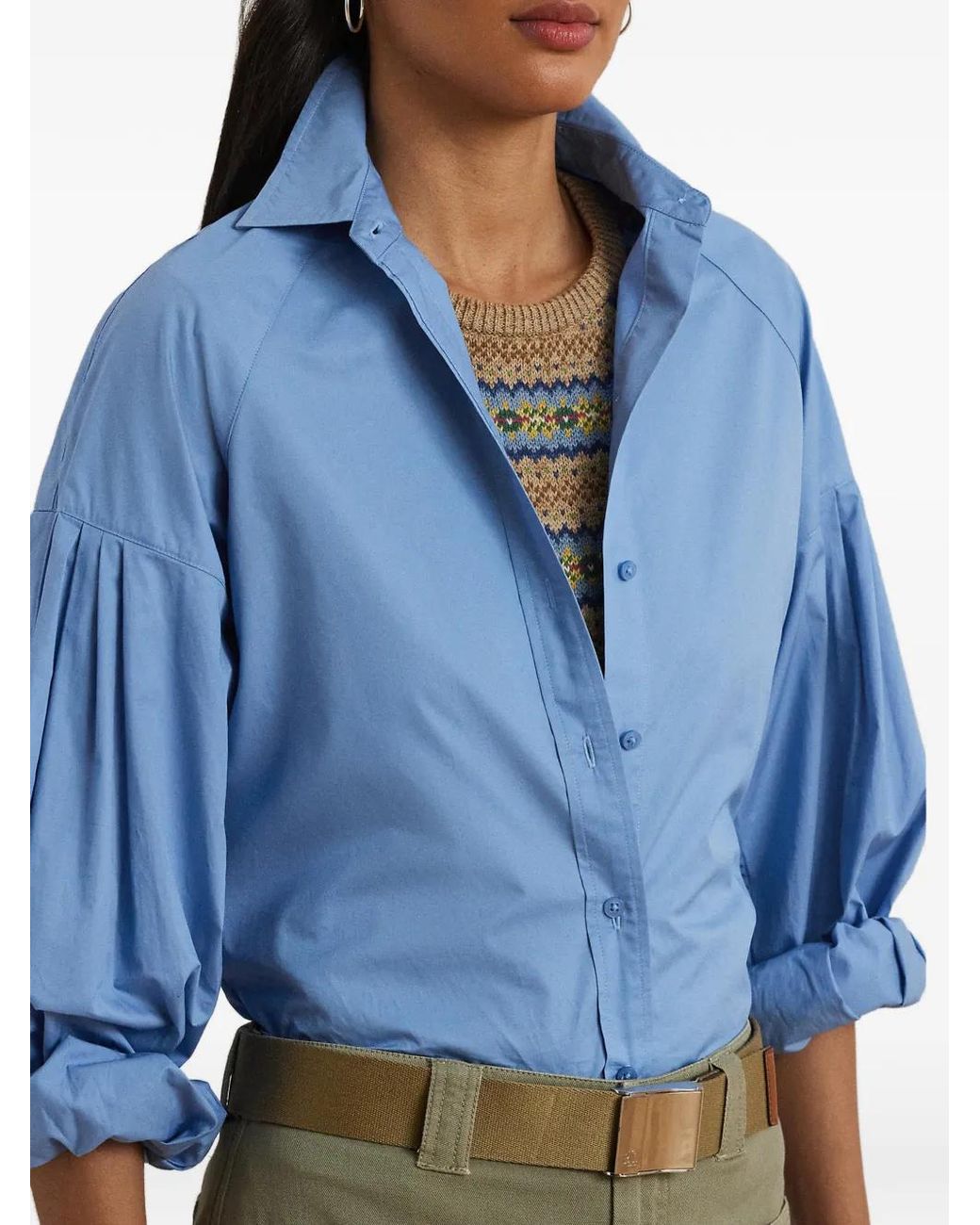 Ralph Lauren Blue Puff-Sleeve Shirt