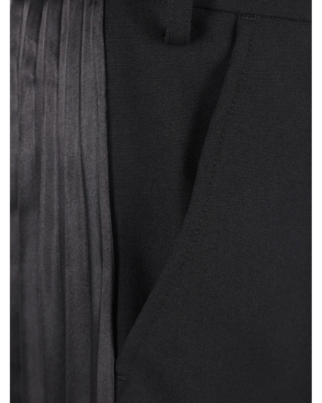 Junya Watanabe Black Belt-Loop Pleated-Panel Trousers