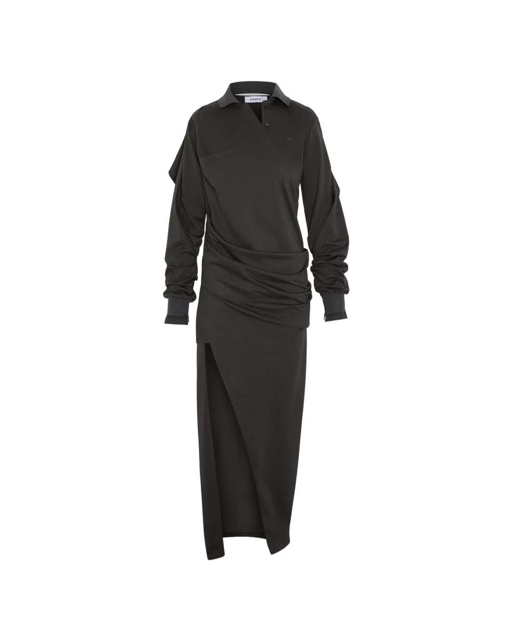 Vestido Largo Drapeado SRVC Studio de color Black