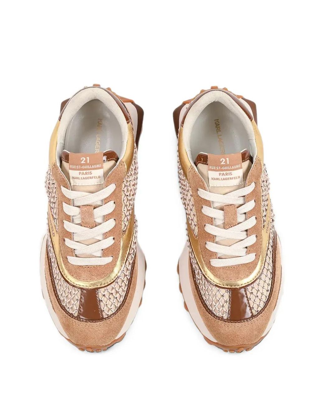 Karl Lagerfeld White Ikonik-Patch Panelled Sneakers