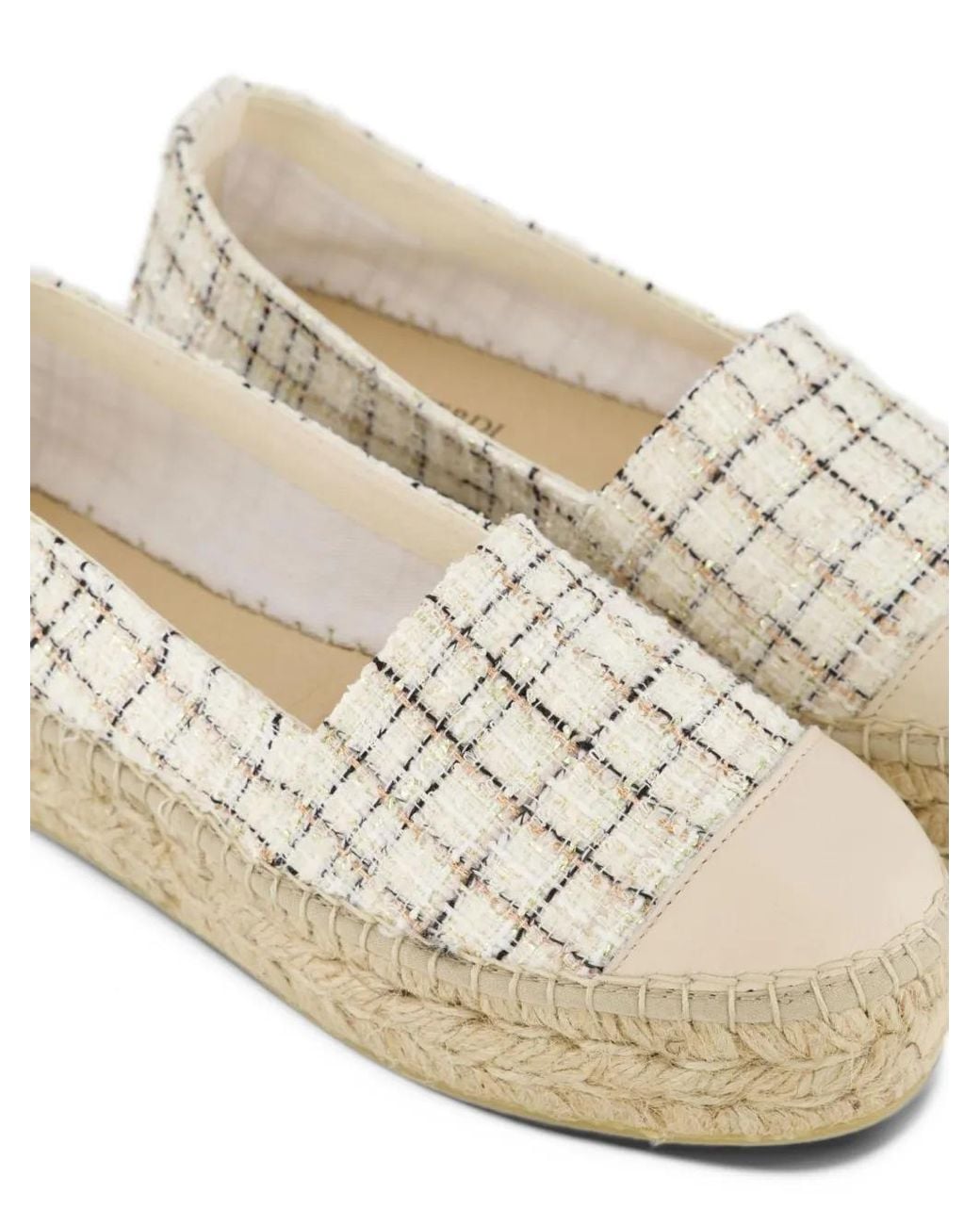 Atelier Verdi Natural Tweed Platform Espadrilles