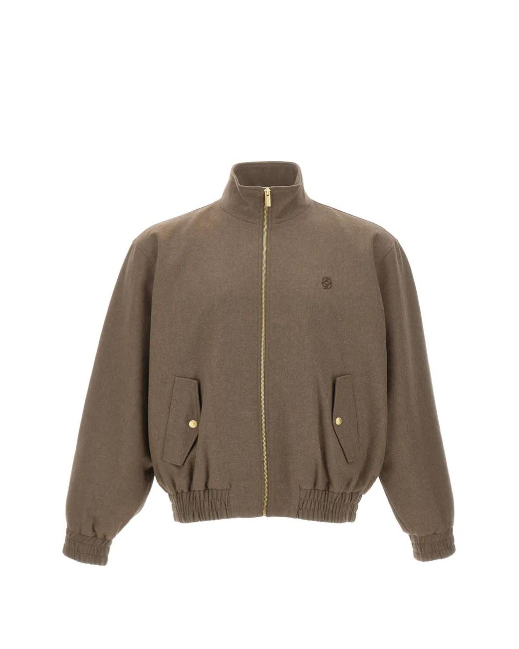 Drole de Monsieur Brown Logo-Embroidered Elasticated Jacket for men