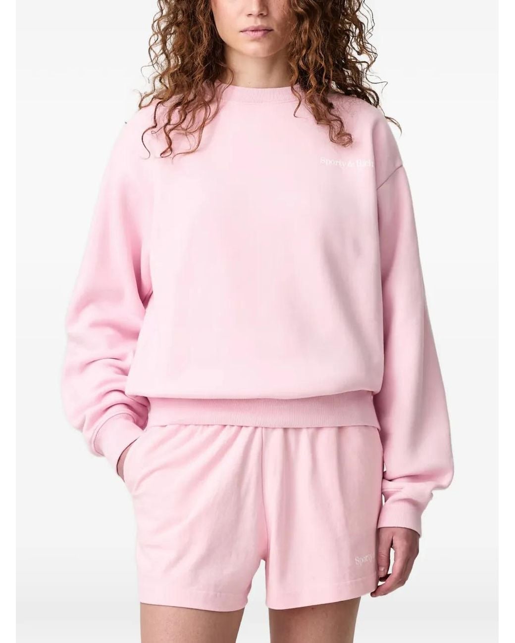 Sporty & Rich Pink Logo-Print Sweatshirt