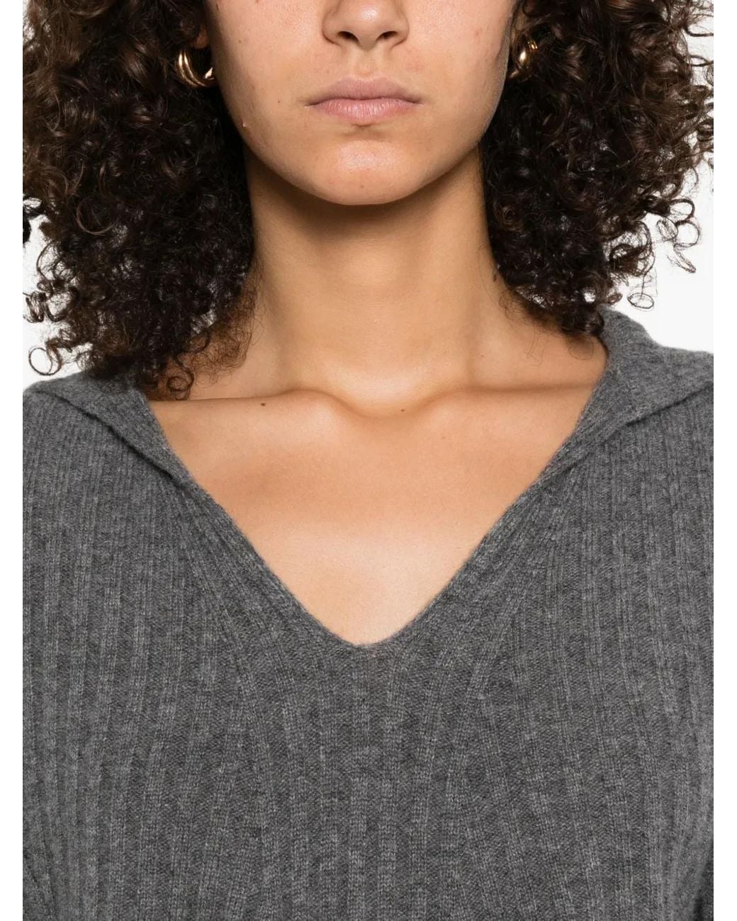 Twinset Gray Ribbed Jumper