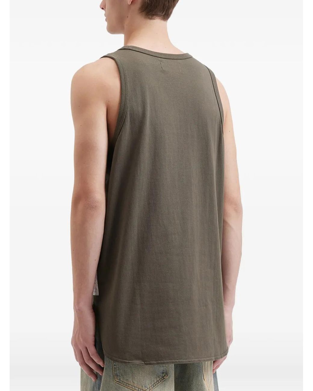 AFTERMATHS Gray Logo-Print Tank Top for men