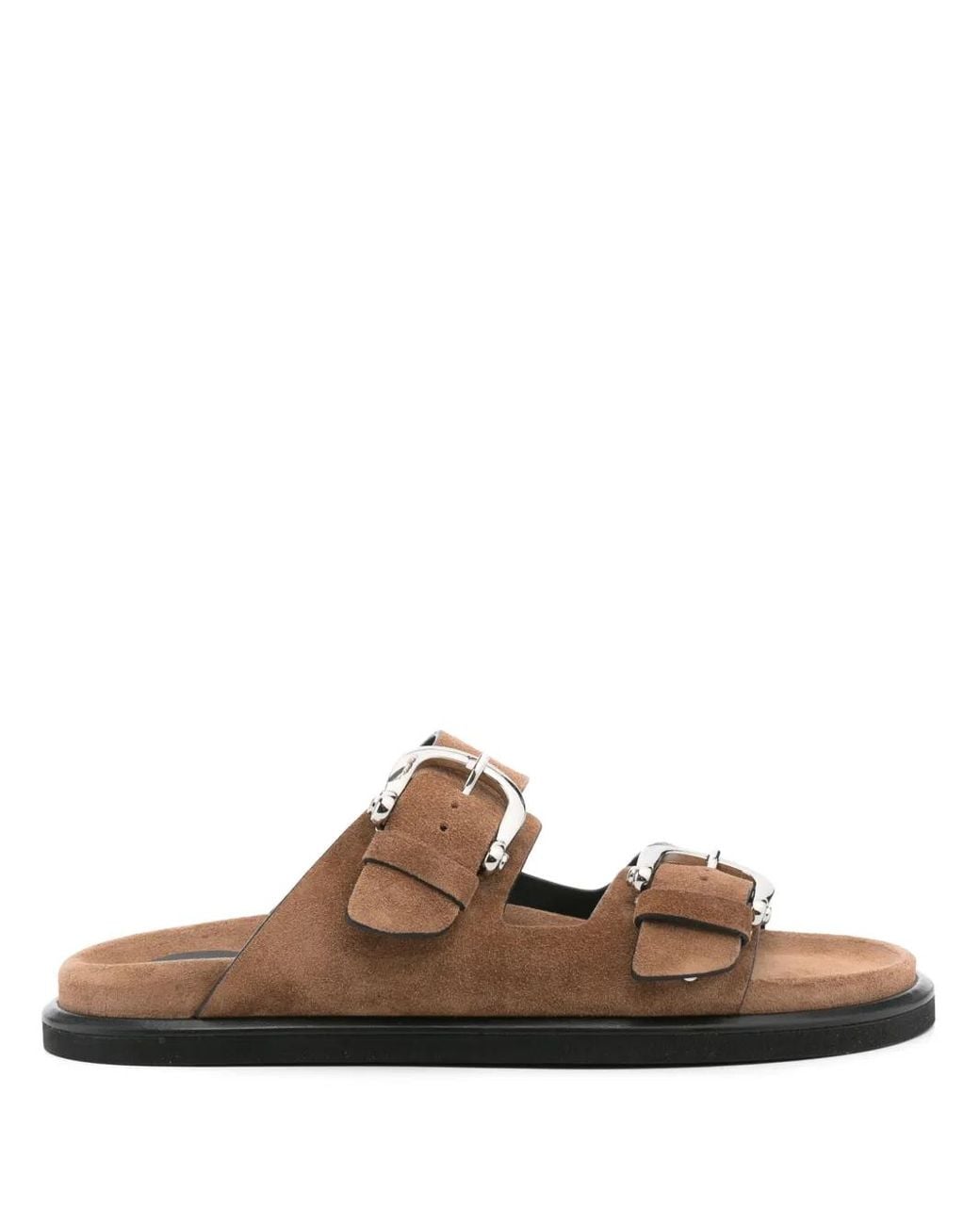 P.A.R.O.S.H. Brown Suede Flat Sandals
