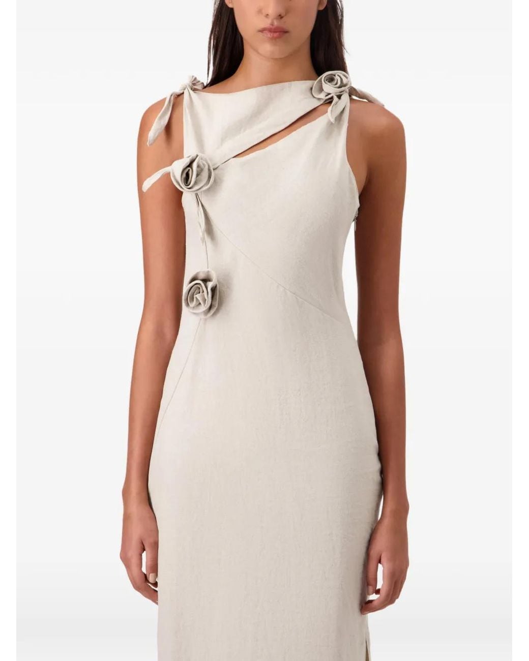 Coperni White Asymmetrical Midi Dress