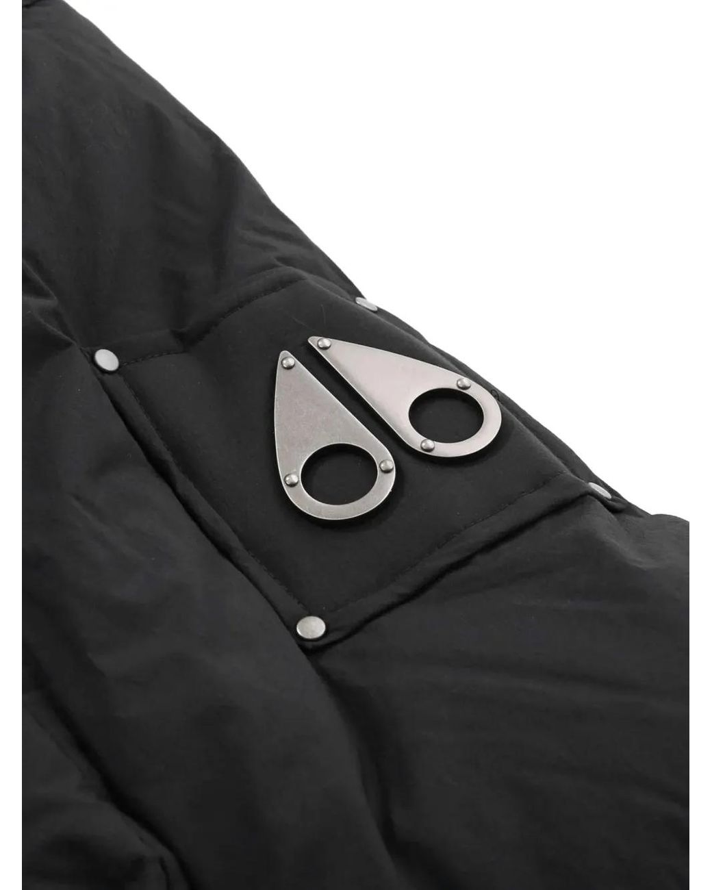 Moose Knuckles Black High-Collar Quilted Down Jacket for men