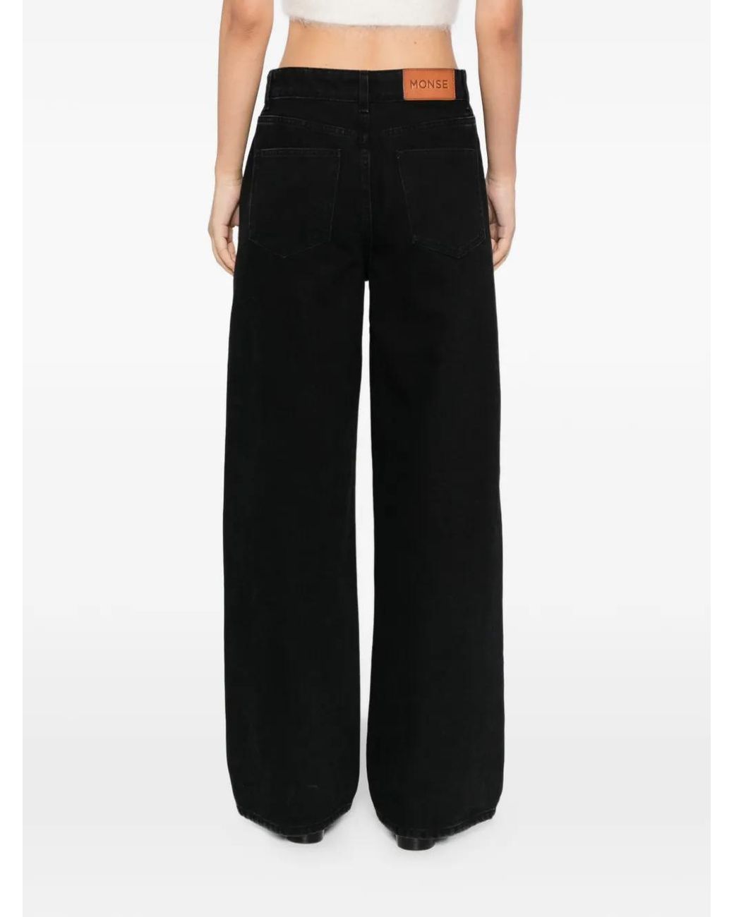 Monse Black Eyelet-Embellished Jeans