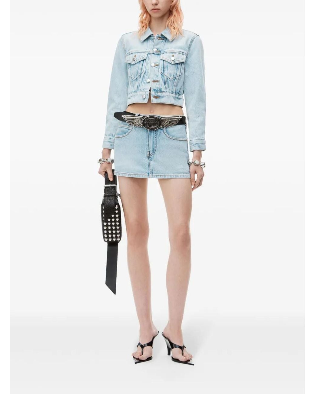 Alexander Wang Blue Mid Rise Strerch Skort