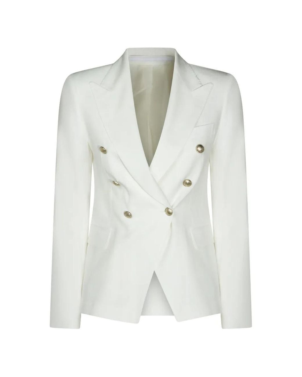 Tagliatore White Button Double-Breasted Blazer
