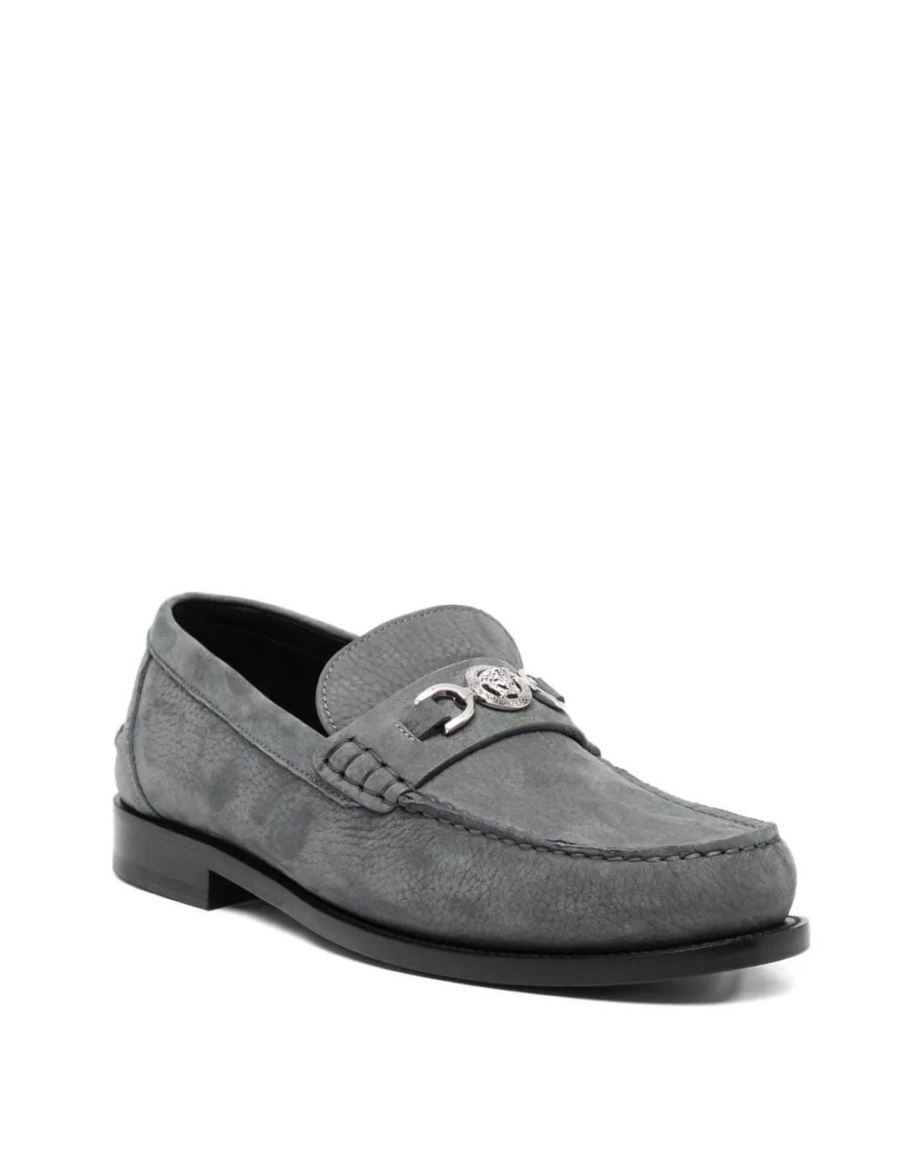 Versace Gray Medusa '95 Leather Loafers for men