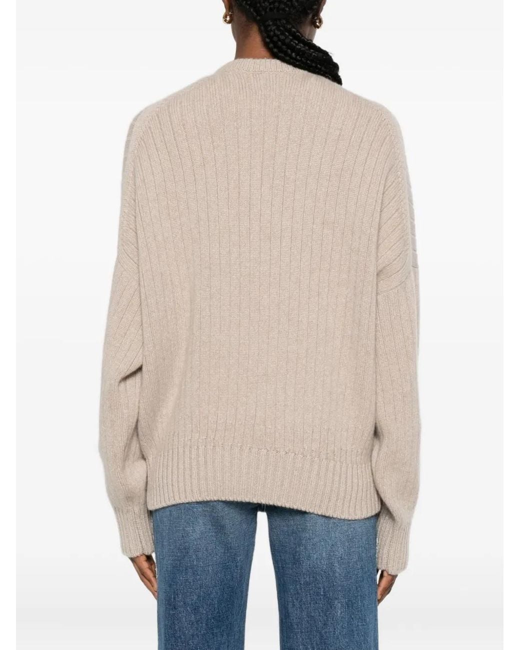 Khaite Natural Ribbed Sweater