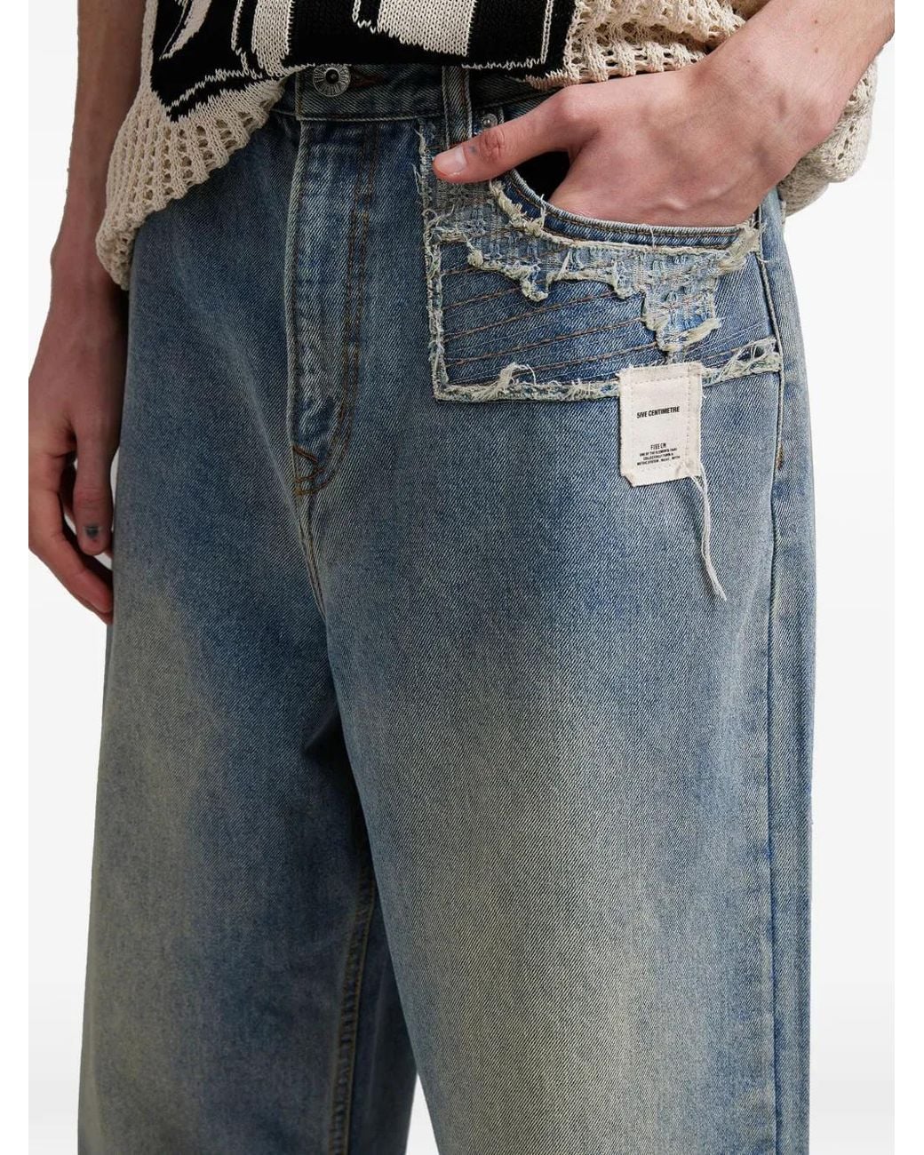 Jean À Effet Usé FIVE CM pour homme en coloris Blue
