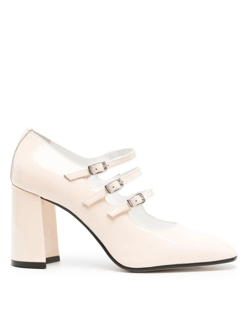 CAREL PARIS White Keel 85Mm Patent-Leather Pumps