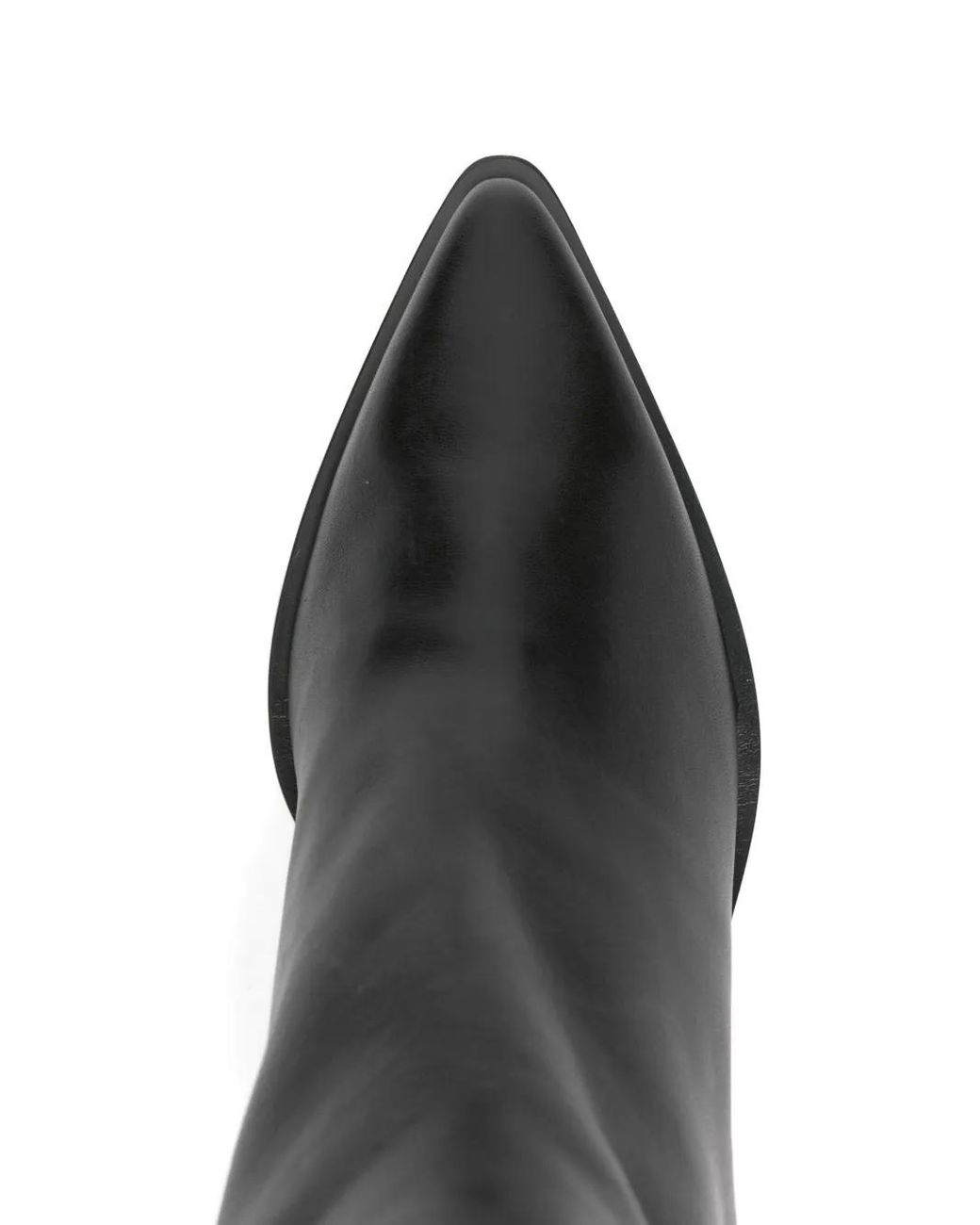 Pomme D ́Or Black Pointed-Toe Block-Heel Boots