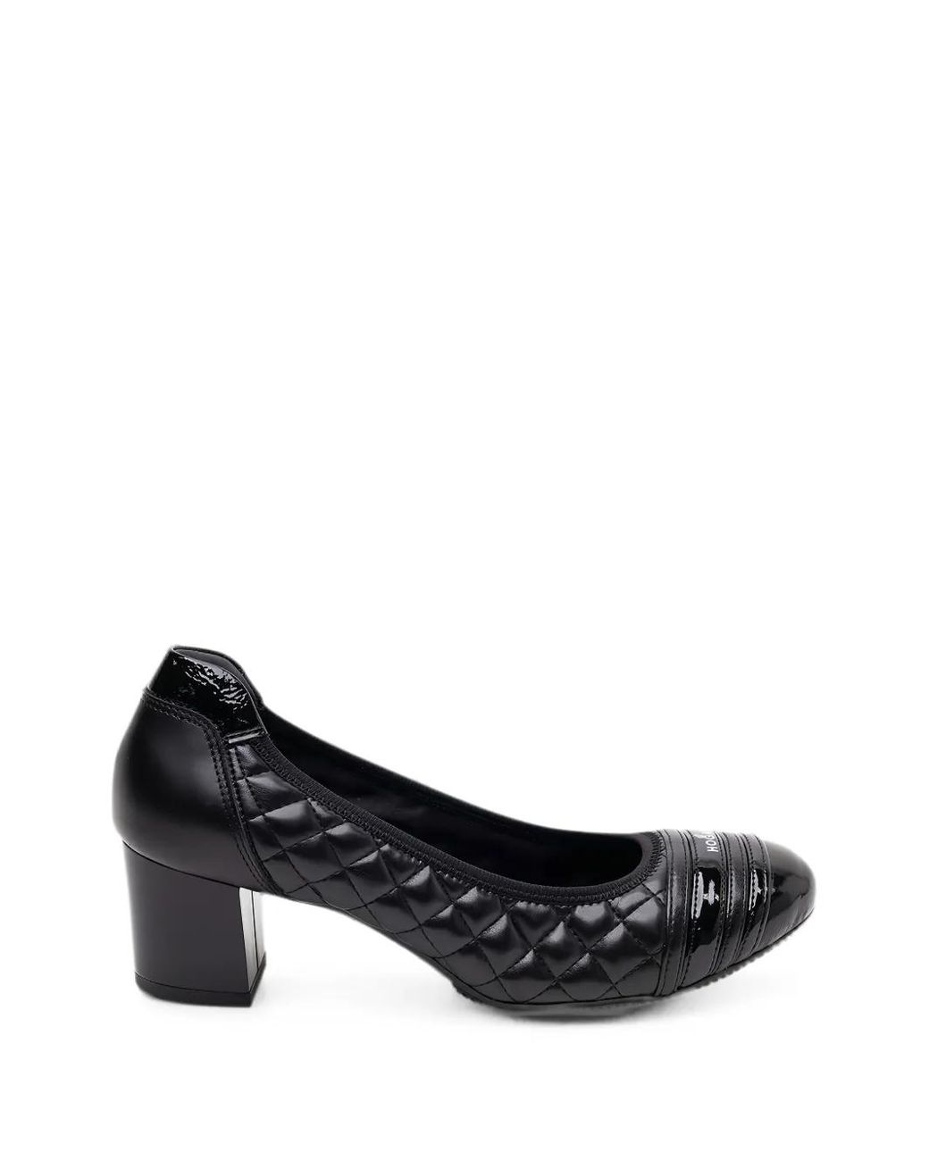 Hogan Black Leather Heeled Pumps
