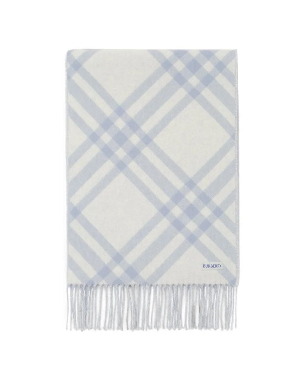 Burberry White Check Cashmere Scarf