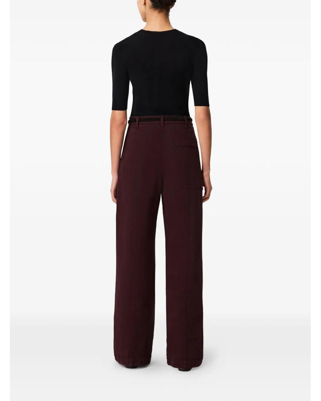 Another Tomorrow Purple Seaming-Detail Trousers