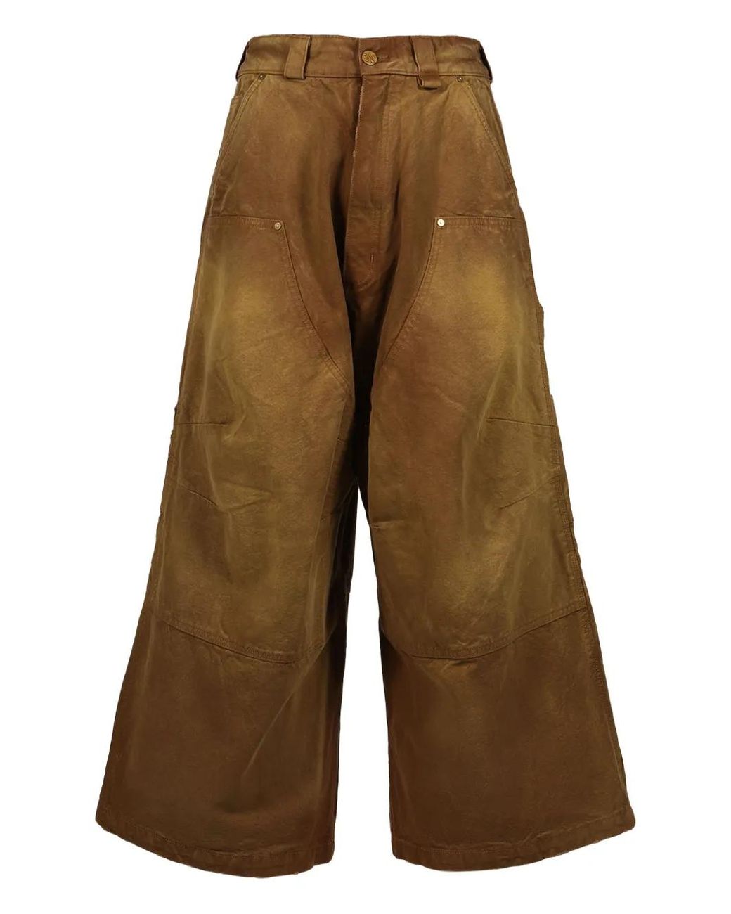 Willy Chavarria Brown Cotton Wide-Leg Trousers for men