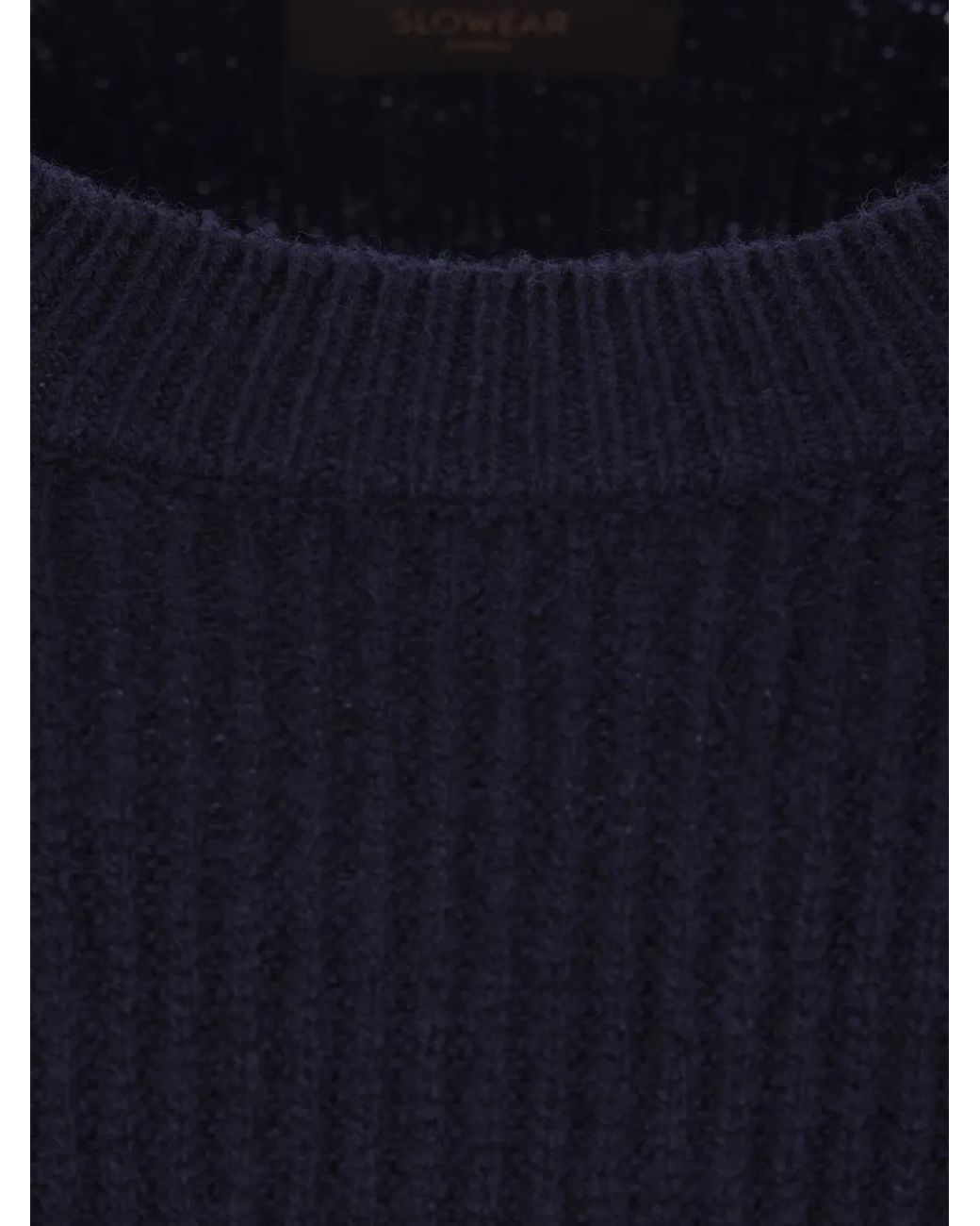 Zanone Blue Ribbed Crew-Neck Sweater for men