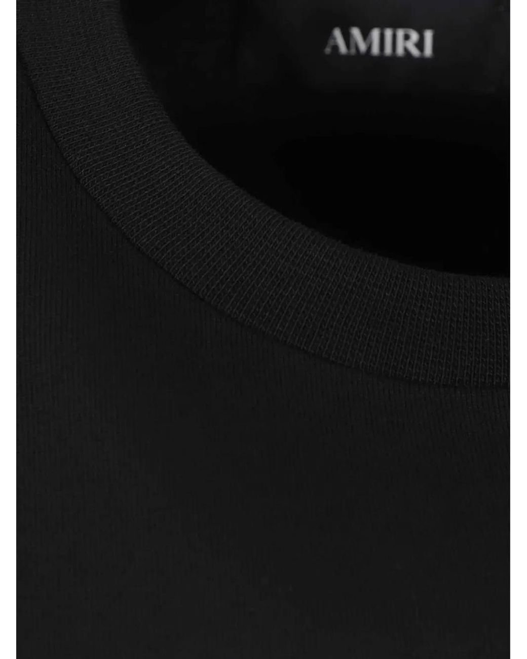 Amiri Black Rhinestone-Embellished Logo-Print T-Shirt for men