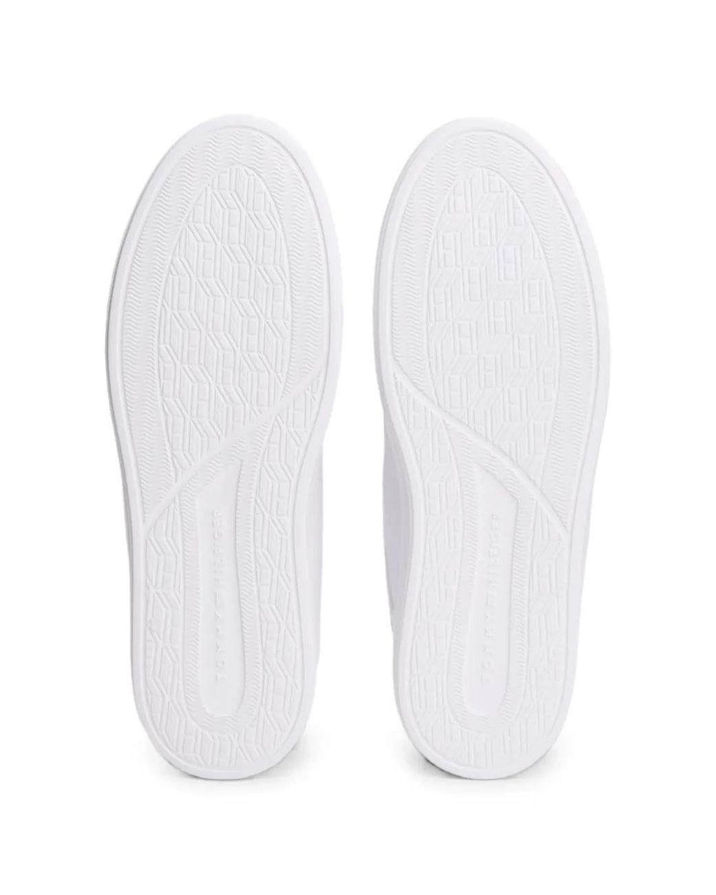 Tommy Hilfiger White Logo-Patch Lace-Up Sneakers for men